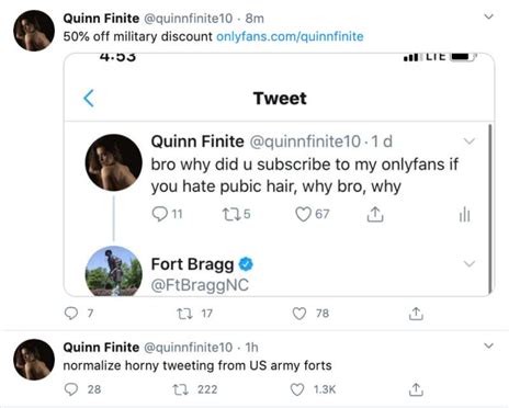 quinnfinite fort bragg|Employee sent explicit tweets from Fort Braggs。